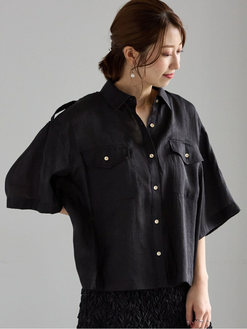 【SALE／56%OFF】シアー半袖Wポケットシャツ Te chichi テチチ トップス シャツ・ブラウス ブラウン ブラック ブルー【RBA_E】[Rakuten Fashion]