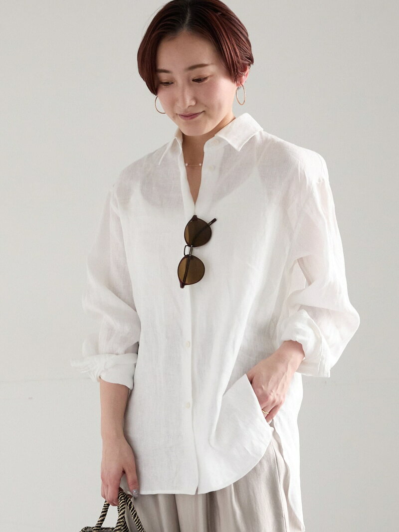 樂天商城 - 【SALE／40%OFF】フレンチリネンシャツ Te chichi テチチ トップス シャツ・ブラウス イエロー ホワイト ピンク グリーン【RBA_E】【送料無料】[Rakuten Fashion]