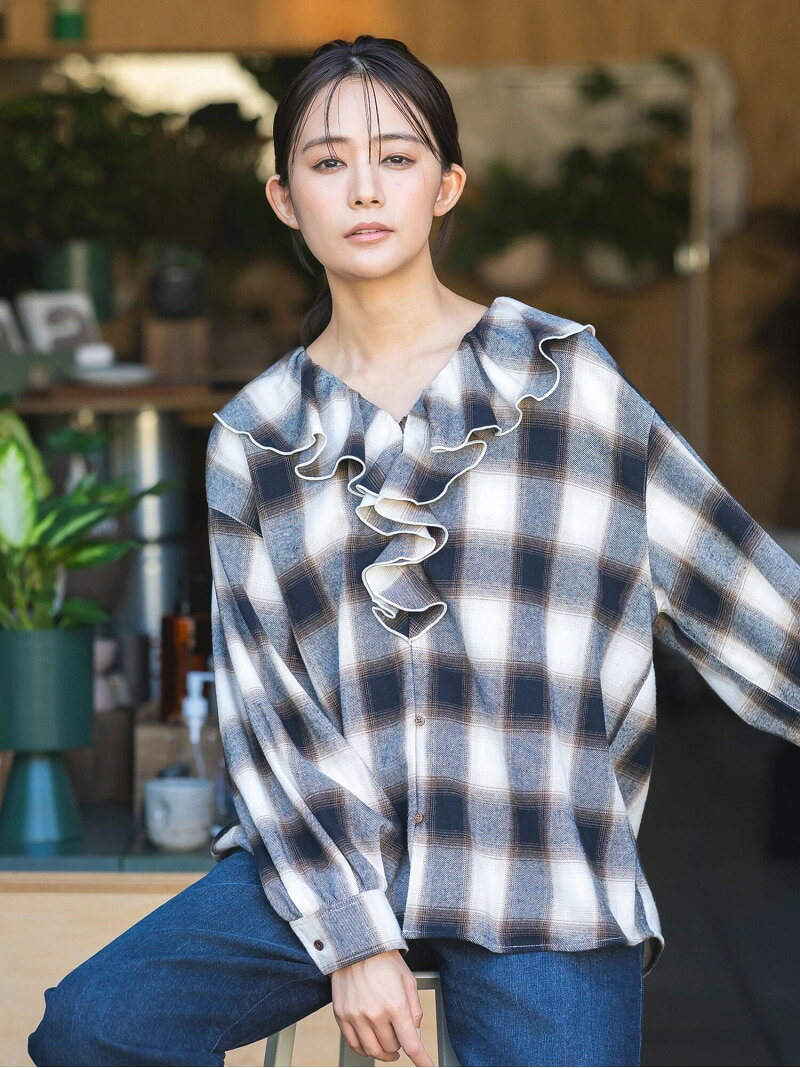 アソートフリルブラウス Te chichi テチチ トップス シャツ・ブラウス ブラック ブルー オレンジ【送料無料】[Rakuten Fashion]