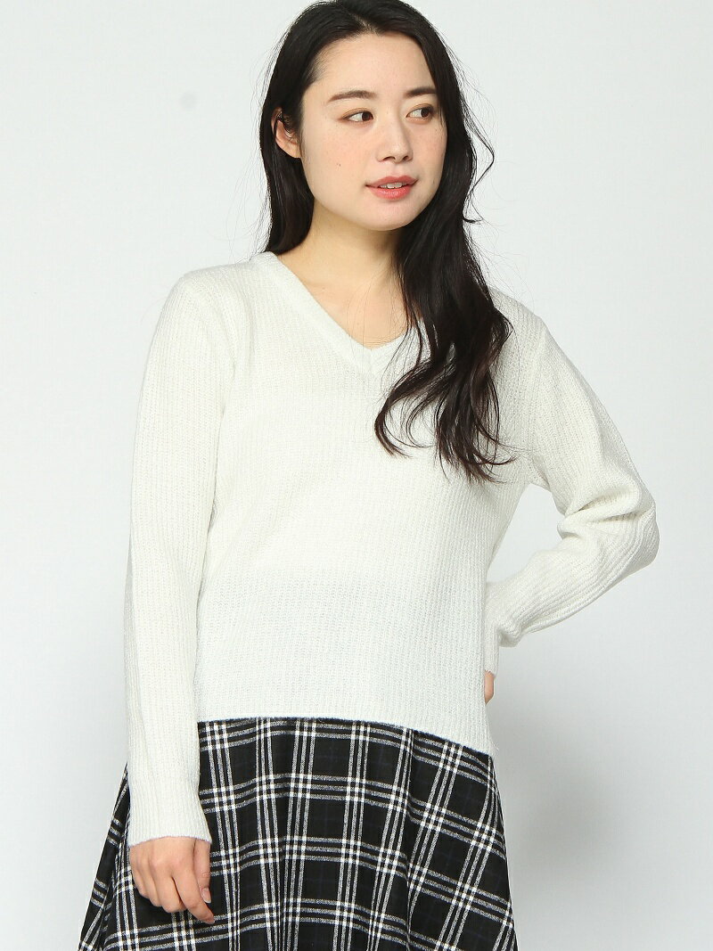 【SALE／60%OFF】Techichi/ラメ片畦Vネックプルオーバー Te chichi テチチ トップス ニット ブルー ベージュ ホワイト グレー【RBA_E】[Rakuten Fashion]のサムネイル