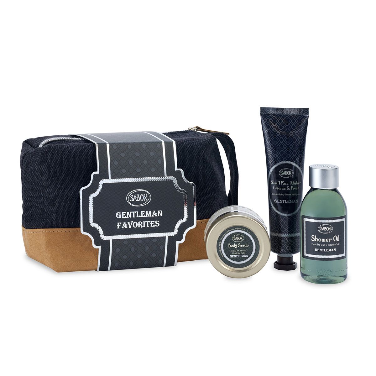 サボン ジェントルマン ボディスクラブ入り トラベルギフト シャワーオイル フェイスポリッシャー ポー..