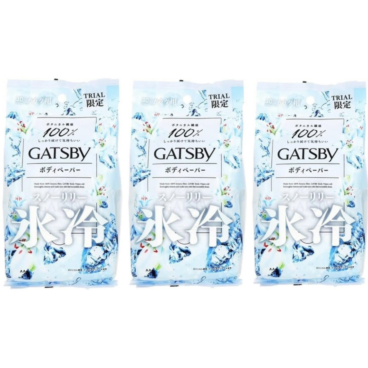【3個セット】販路限定 GATSBY ギャツビー アイスボディペーパー スノーリリーの香り 30枚入 千葉倉庫