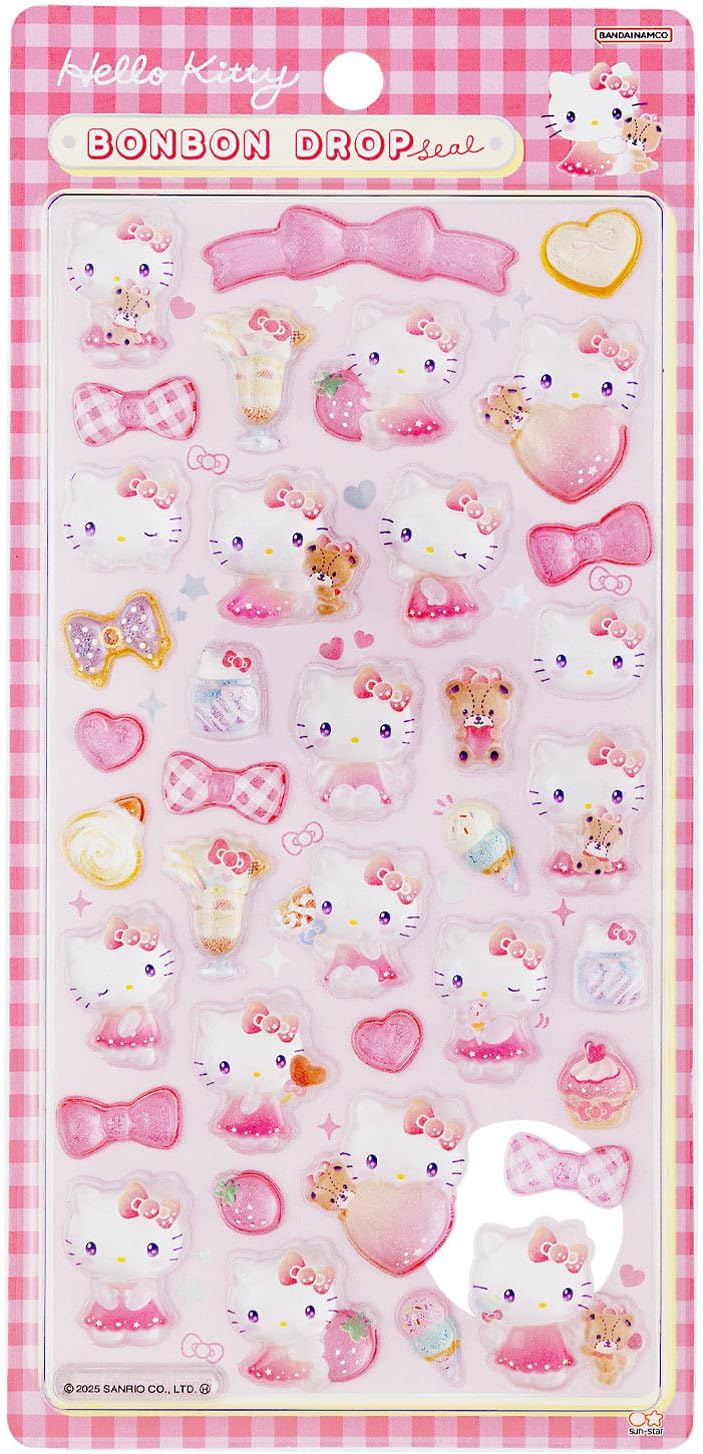 サンリオキャラクター シール ボンボンドロップシール ハローキティ ピンク S8812101　千葉西倉庫のサムネイル