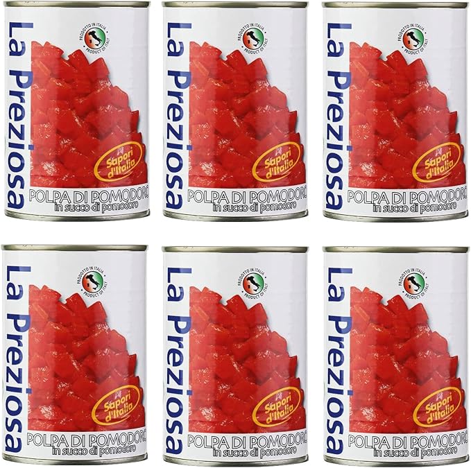 6個セット ラ・プレッツィオーザ ダイストマト缶 400g×6個 カルディ 業務用 イタリア カットトマト　大阪第二倉庫
