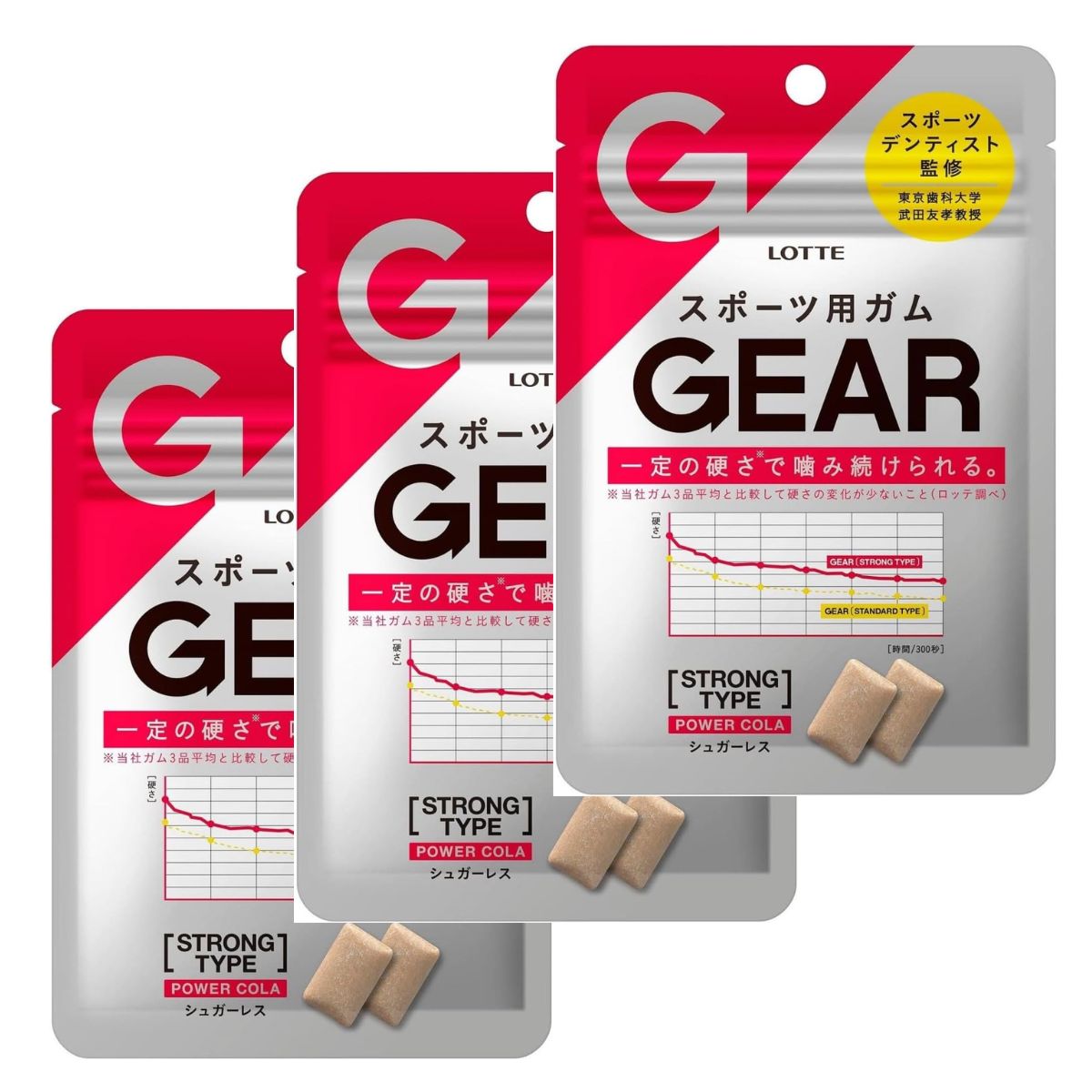 3コセット ロッテ GEAR ストロングタイプ パワーコーラ 21g 群馬倉庫