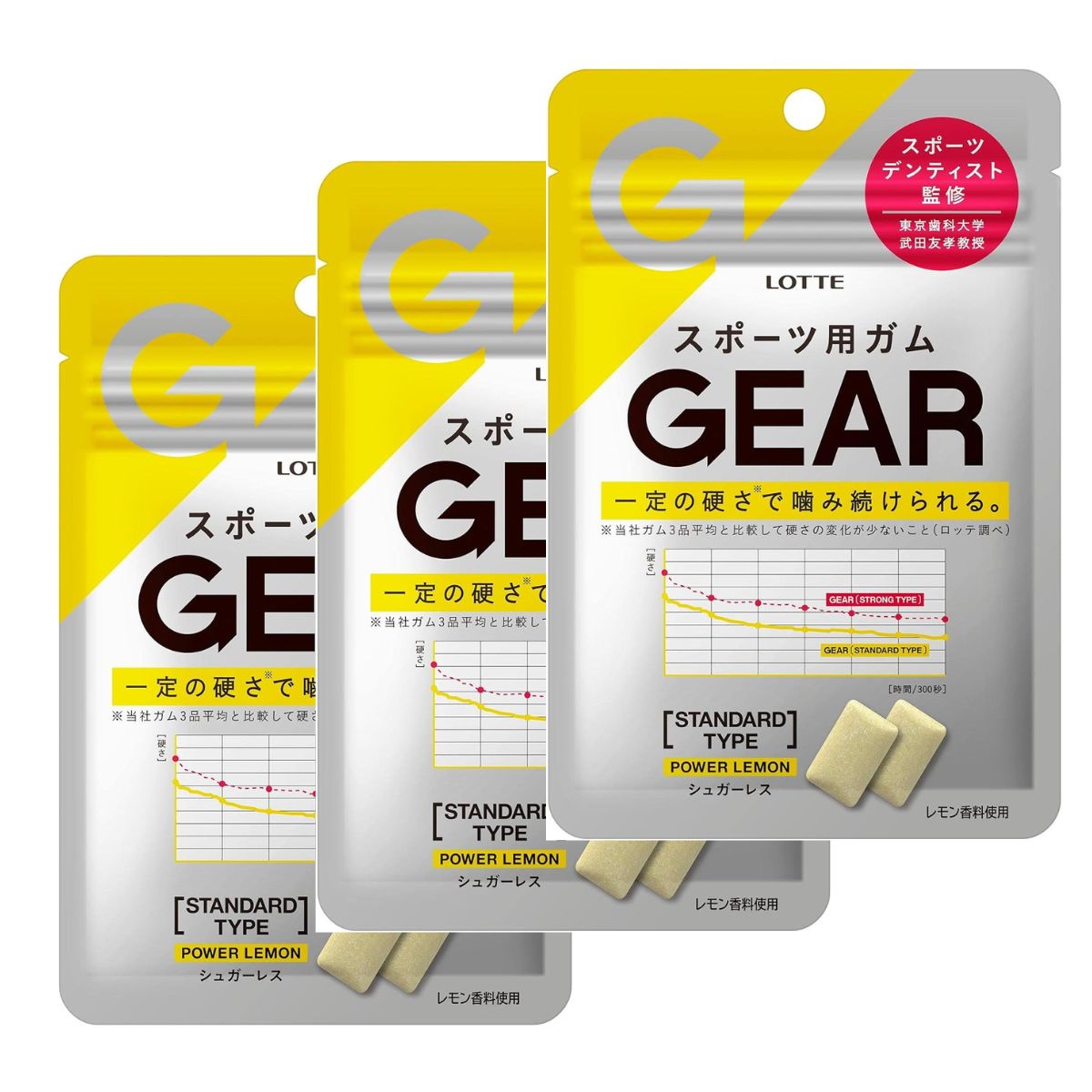 3コセット ロッテ GEAR スタンダードタイプ パワーレモン 3個セット 群馬倉庫