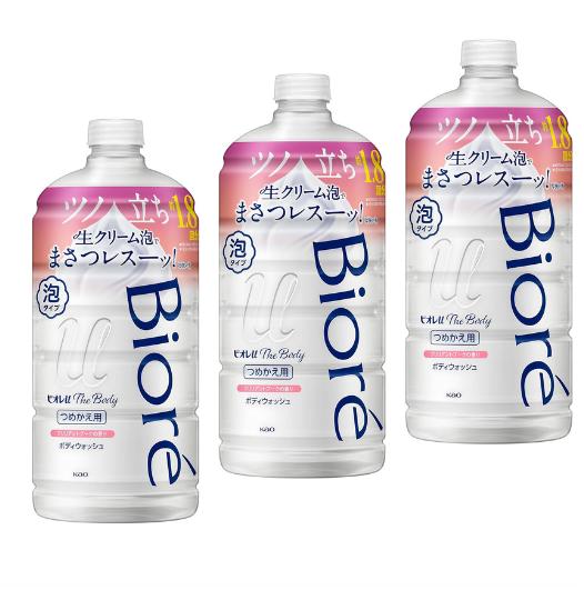 3個セット　ビオレu 大容量 ザ ボディ 泡タイプ ブリリアントブーケの香り つめかえ用 780ml　千葉西倉庫