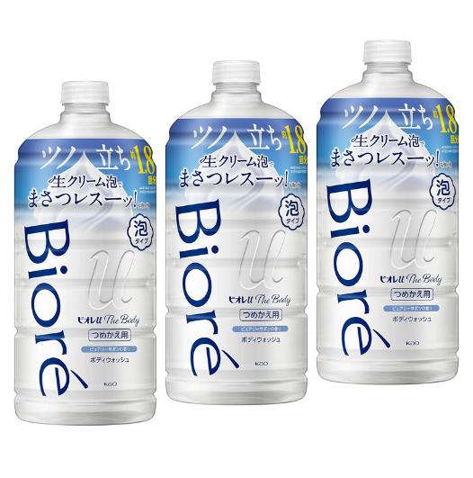 Rakuten - 3個セット　ビオレu 大容量 ザ ボディ　ピュアリーサボンの香り 泡タイプ つめかえ用 780ml　千葉西倉庫