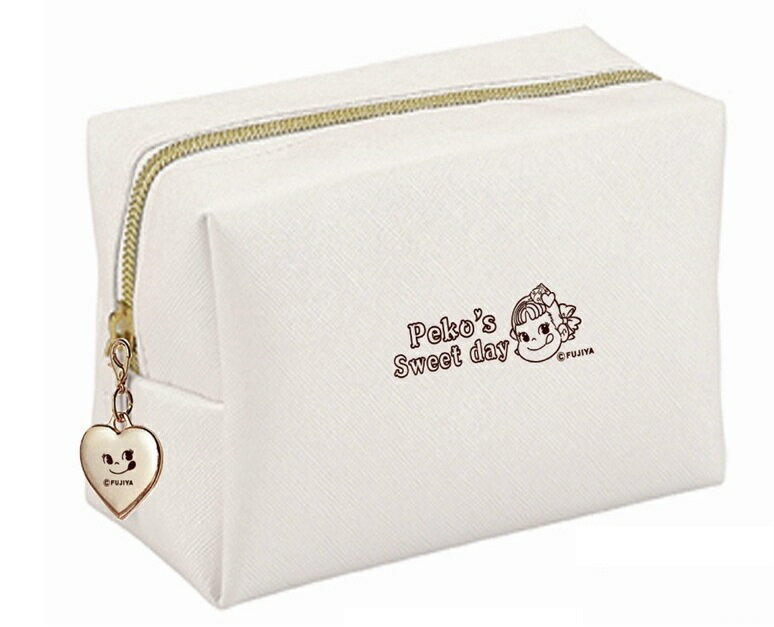 ペコちゃんポーチ　パールホワイト　バレンタイン　FUJIYA　板橋倉庫