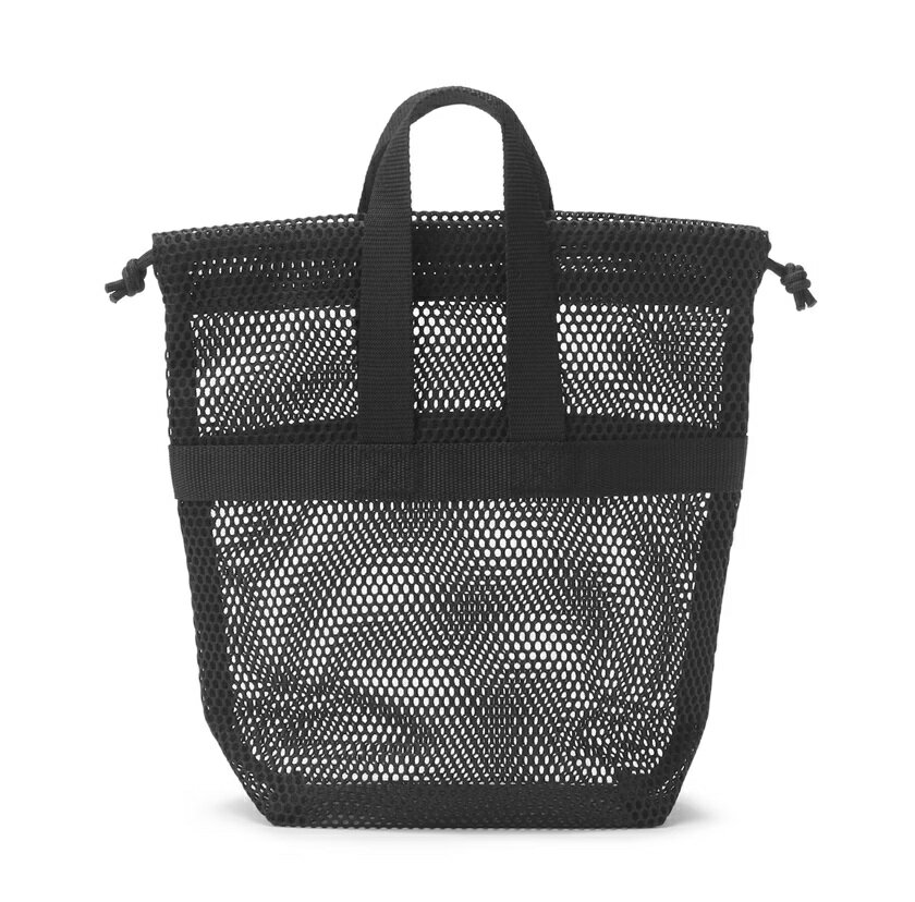 Rakuten - 無印良品　立体メッシュ持ち手付き巾着　黒　S　板橋倉庫