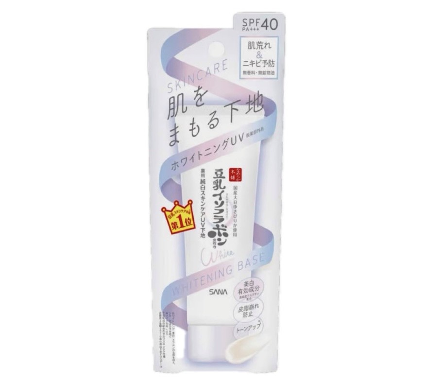 なめらか本舗 豆乳イソフラボン 薬用美白スキンケアUV下地 日焼け止め 1本(50g) [医薬部外品]■　商品説明・スキンケア生まれの「肌を守るUV下地」新登場！！ ・ 洗顔後、これ1本でらくちん朝ケア。 ・ 肌荒れ防止&美白に効く成分となめらか本舗オリジナルの豆乳発酵液が、素肌にうるおいを与えます。 ・肌色補正効果で自然な仕上がりに。 ・お肌のことを考えた保湿するUV下地です。 ・原産国：日本 ・内容量：50g ・原産国：日本 お肌のことを考えた保湿するUV下地 ■　原材料・成分アルブチン※、グリチルレチン酸ステアリル※、水、デカメチルシクロペンタシロキサン、BG、低温焼成酸化亜鉛、パラメトキシケイ皮酸2-エチルヘキシル、濃グリセリン、ジカプリン酸ネオペンチルグリコール、ポリオキシエチレン・メチルポリシロキサン共重合体、豆乳発酵液、ダイズエキス、酸化 チタン、無水ケイ酸、ジペンタエリトリット脂肪酸エステル(2)、ショ糖脂肪酸エステル、エタノール、キサンタンガム、クエン酸、グリセリンモノ2-エチルヘキシルエーテル、ジェランガム、ビタミンE、ポリアクリル酸塩、ポリエチレングリコール・デシルテトラデセス-20・ヘキサメチレンジイソシアネート 共重合体、ポリオキシエチレン2-ヘキシルデシルエーテル、雲母チタン、架橋型メチルポリシロキサン、水酸化アルミニウム、低粘度メチルハイドロジェンポリシロキサン、フェノキシエタノール※印は、有効成分です。※印のないものは、その他の成分です。