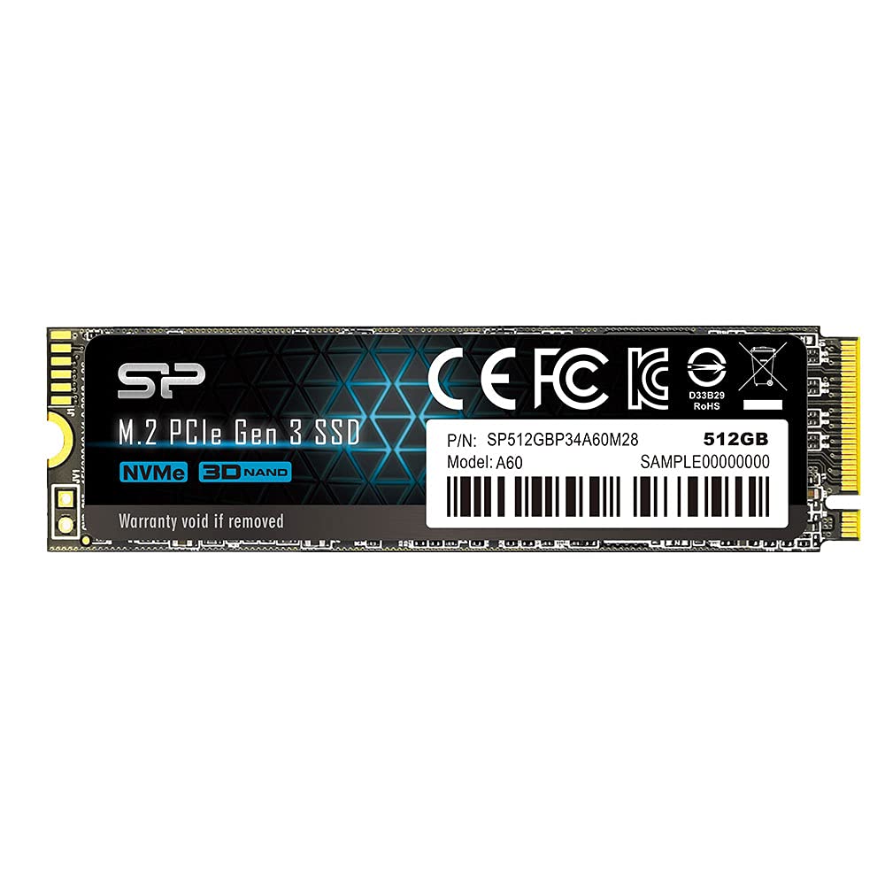 シリコンパワー SSD 512GB 3D NAND M.2 2280 PCIe3.0×4 NVMe1.3 P34A60シリーズ 5年保証 SP512GBP34A60M28 　千葉西倉庫