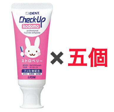 樂天商城 - 5個セット チェックアップ コドモ 60g ストロベリー ペースト チューブ 60グラム ライオン歯科材 長崎倉庫