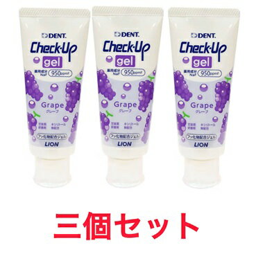 3個セット チェックアップ ジェル グレープ 60g LION ライオン歯科材 デンタルケア 歯磨き粉 埼玉倉庫