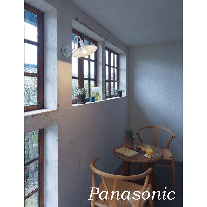 パナソニック ブラケットライト おしゃれ 傘 ヴィンテージ アンティーク シンプル かわいい レトロ 小型 電気工事必須 電球色 屋内用 室内 電球付 調光不可 ホワイト グレー led 電球色 ホワイト グレー 正規品 LGB81533F LGB81534F