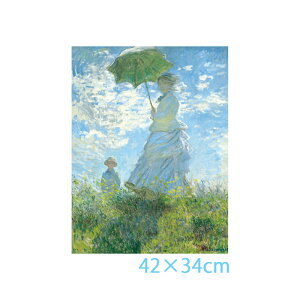 ●<返品不可>アート額絵 クロード・モネ 散歩、日傘をさす女性 G4-BM020 高精彩巧芸画〜手彩入り〜 F4サイズ 42×34cm三幸 世界の名画 額付き絵画 インテリア気候・天候・時間など外的条件によって様々に変化してゆく自然的要素を巧みに表現した作品を手がける