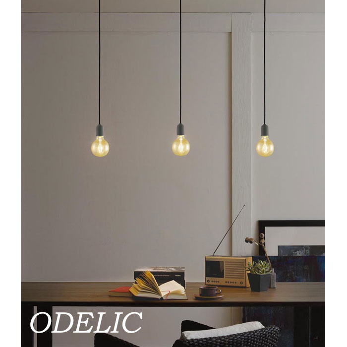 ペンダントライト オーデリック フィラメント形ボール球 マットホワイト色 チャコールグレー色 引掛シーリング プラグ ダクトレール 吊り下げ トイレ キッチン ダイニング かわいい レトロ ODELIC 電球色 LEDランプ 白熱灯30W相当