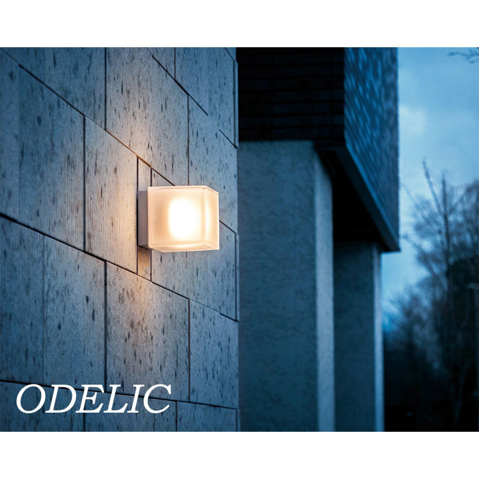 Rakuten - 屋外照明 オーデリック 表札灯 led シンプル 黒 マットシルバー キューブ型 北欧 正規品 ODELIC 防雨型 電球色 LED一体型 電気工事必須 壁面照明 センサー センサー無 アクリル かわいい ナチュラル スクエア コンパクト 小型