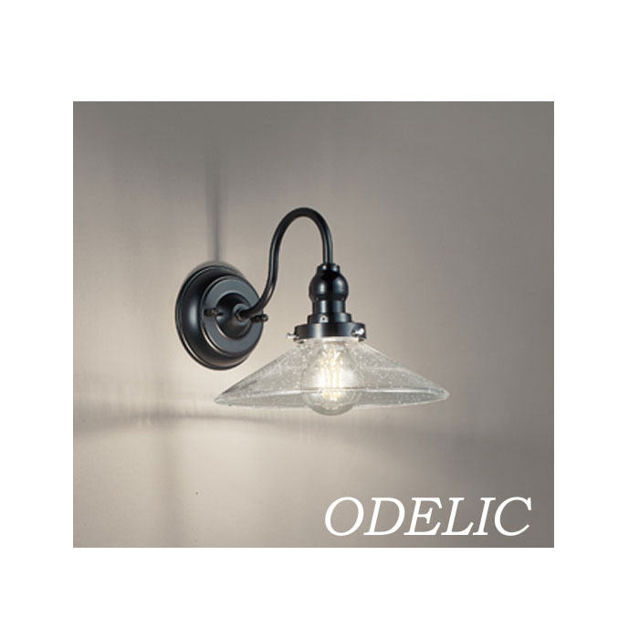 ブラケットライト オーデリック 屋内用 ガラス 傘 かわいい レトロ 壁面照明 廊下 階段 電気工事必須 フィラメント球 ODELIC おしゃれ シンプル 電球色 LEDランプ 古民家 和モダン 和風 大正浪漫 リフォーム リノベーション 交換 白熱灯40W相当 OB081041LC1