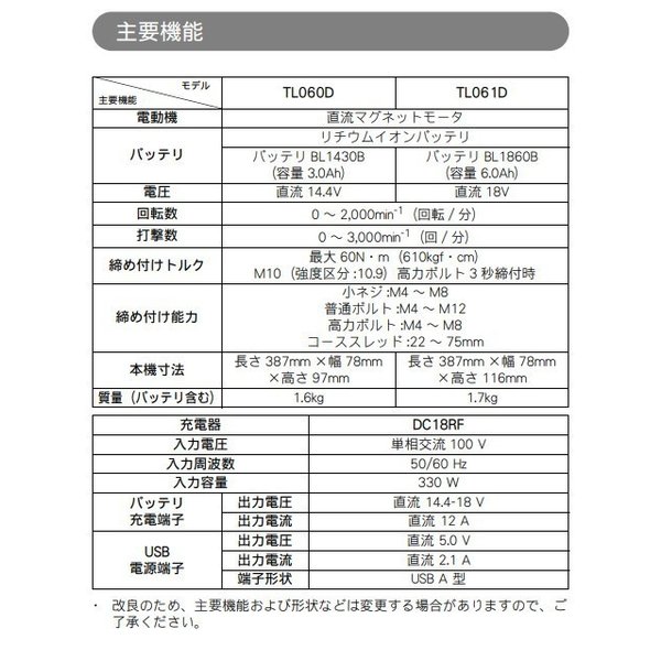 マキタTL061DZ + BL1830B18V 充電式アングルインパクトドライバ 【本体+3.0Ahバッテリー1本】 3