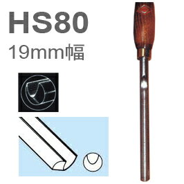 ［イギリス］　ヘンリーテイラー　(Henry Taylor)　木工旋盤用HSSバイト　HS80　丸軸スーパーフルートガウジ　19mm幅
