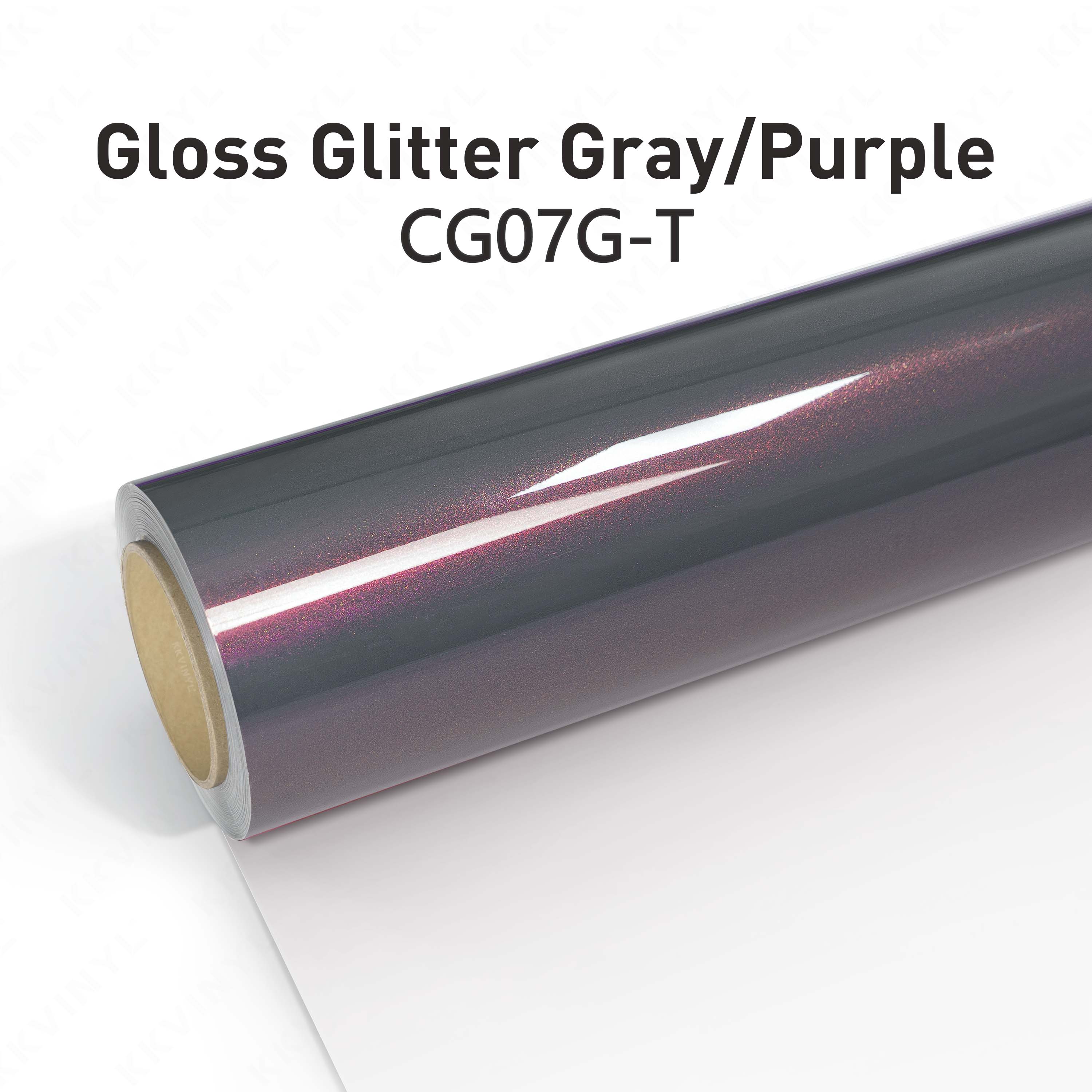 KKVINYL カーラッピングフィルム　Gloss Glitter Gray/Purple (1.52mx18m)