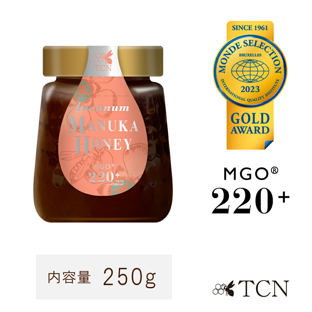 マヌカハニー MGO220+ お試し プレゼント インカナムマヌカハニー 250g はちみつ 蜂蜜 非加熱 ニュージーランド ギフト プレゼント 送料無料 TCN (AMN13-250)のサムネイル