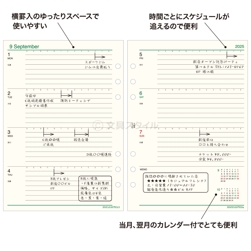 【ポイント5倍SALE】【2023年版リフィル Davinci】【メール便送料無料】システム手帳 リフィル 2023年版 ダ・ヴィンチ A5 週間-2 見開き両面1週間 1月/4月始まり両対応 (DAR2302)