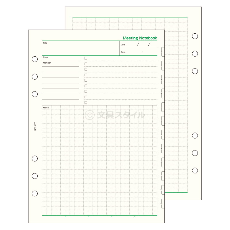 【システム手帳リフィル Davinci】【メール便対象】ダ・ヴィンチ A5サイズ ミーティングノートブック 手帳で効率化 (DAR4277) 2