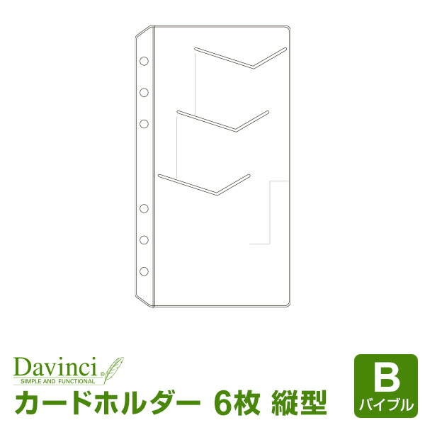 【システム手帳リフィル Davinci】【メール便対象】ダ・ヴィンチ バイブルサイズ カードホルダー（縦型）(DR230)