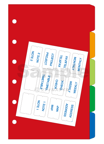 【システム手帳リフィル Keyword】【メール便対象】キーワード ポケット ミニ6穴サイズ カラーインデックス (WPR263)