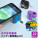 \本日Point5倍 望遠鏡当たる/【学習用顕微鏡】ハンディ顕微鏡petit(プチ)20倍 LEDライト UVライト スマホ撮影 小学生 子供用 自由研究 観察ノートダウンロード RXT1142 (メール便対象1個まで)
