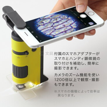 【学習用顕微鏡】自由研究に!小学生 子供用 ハンディ顕微鏡DX 100〜250倍ズーム スマホ撮影用アダプター付 観察ノート、ダウンロード配布中
