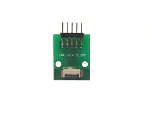 FPC/FFC （10ピン） （L型ピンヘッダ付き） フラットケーブル to ピンヘッダ 変換基盤 0.5mmピッチ to 2.54mmピッチ