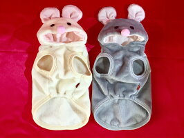 犬服冬干支ねずみネズミ防寒日本製パーカーあったか可愛い防寒着SNSインスタ映え着ぐるみかぶりもの新年2020年賀状写真撮影【RCP】