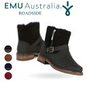 EMU エンジニアブーツ ROADSIDE レディース 秋冬 シープスキン ボア 天然素材 スエード 防水 通気性あり エミュー ブランド 正規品 ショートブーツ 本革 無地 全4色 黒 ブラック/オーク/ミッドナイト/バーントレッド 22cm 23cm 24cm 25cm W11296 1