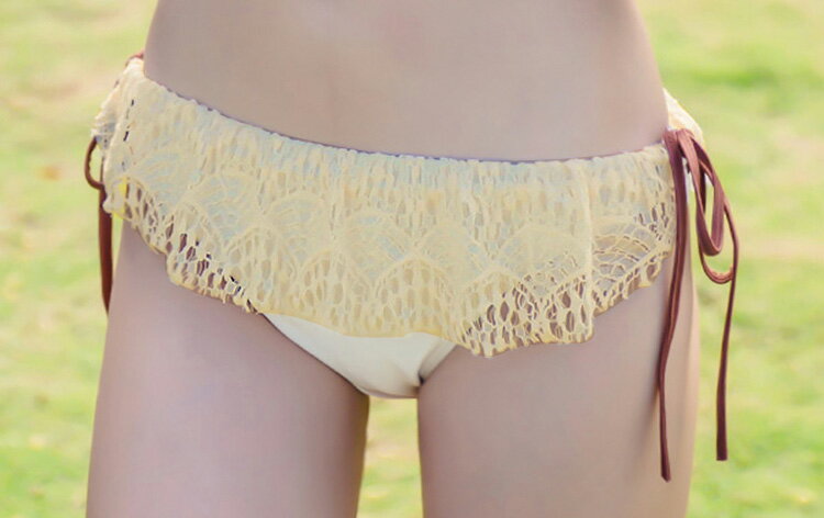 送料無料あす楽2016新作水着レディース2点セットビキニブラパンツ韓国ブランドSHEBEACH正規品セクシーキュートパッド付きかわいいかぎ編みフレア透け感ホルターネック肩ひも調節可能おしゃれワイヤーあり大人女の子フリーサイズワンカラー