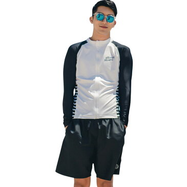 水着 メンズ ラッシュガード サーフパンツ ビーチパンツ 海パン 2点セット 韓国 ファッション SHEBEACH MICKEY STRIPE ZIPUP RIPPLE SHORT PANTS (MEN) シービーチ 正規品 男性 安全 海 ジム ストライプ ポケット付き ミッキーマウス ロゴ入り 黒 即日発送