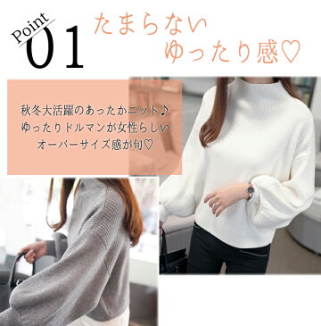 ニット レディース ボトルネック オーバーサイズ ドルマン トップス 長袖 服 冬 大人 無地 ゆったり 秋 洋服 定番 タウン オフィス コーデしやすい 着やすい ベーシック おでかけ シンプル フェミニン 愛され 清楚 女性 おしゃれ かわいい 黒 白 赤 ゆる 秋冬 大きいサイズ