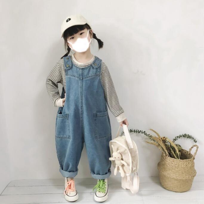 オーバーオール 子供服 ポケット付き デニムオーバーオール 女の子 男の子 キッズ ...