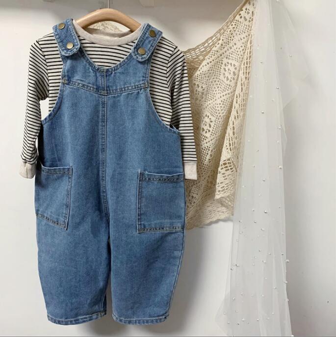オーバーオール 子供服 ポケット付き デニムオーバーオール 女の子 男の子 キッズ ...