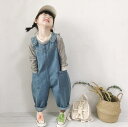 オーバーオール 子供服 ポケット付き デニムオーバーオール 女の子 男の子 キッズ ベビー サロペット オールインワン シンプル パンツ 80cm 90cm 1...