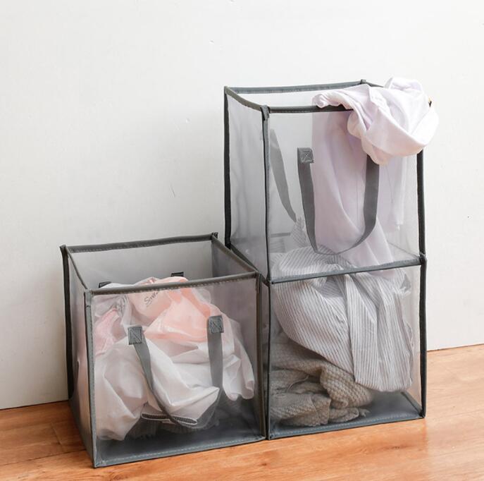 折りたたみ ランドリーバスケット 洗濯かご ランドリーかご 洗濯機と壁の間に収納でき!洗濯ボックス 収納ボックス大容量 収納バッグ メッシュランドリーバスケット...