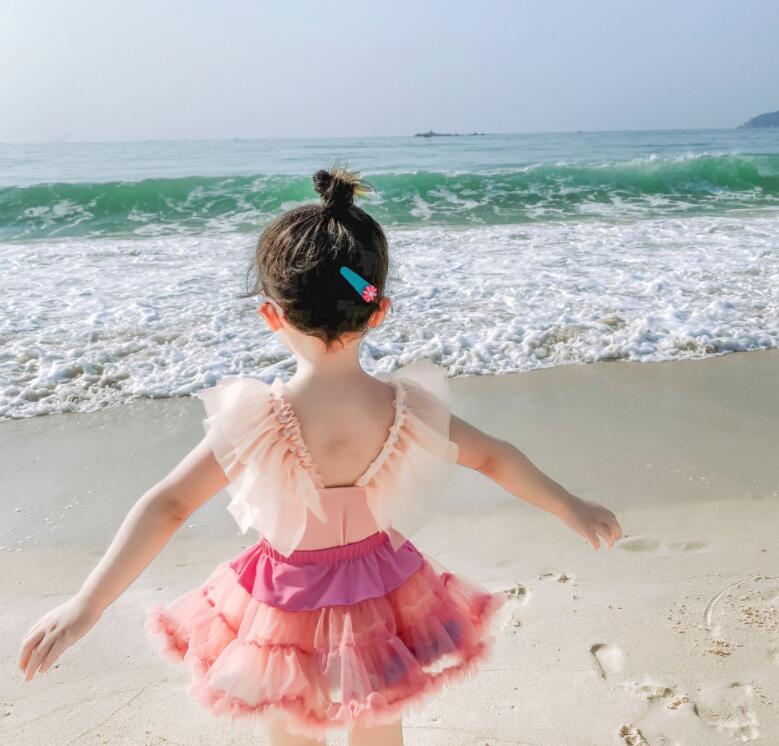 ベビー 水着 オールインワン　女の子 ワンピース キッズ 水着 女の子 ジュニア スクール水着 キッズ ガールズ 女児 幼稚園 2点セット　チュールスカート　水着 キッズみずぎ kids ベビー スイミング 水遊び 90 100 110 120 130 140cm