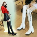 ロングブーツ ニーハイブーツ pu レザーブーツ ロング丈 レディース ストレッチ 靴 歩きやすい 大きいサイズ 秋冬 美脚 防寒 走れる 美脚 ブーツ 無地 ...