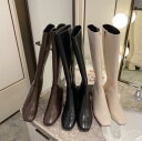 ジョッキーブーツ レディース ロングブーツ エンジニアブーツ 6cm チャンキーヒール レディースブーツ 膝丈 靴 ブーツ 疲れない 歩きやすい 美脚 ブーツ ...