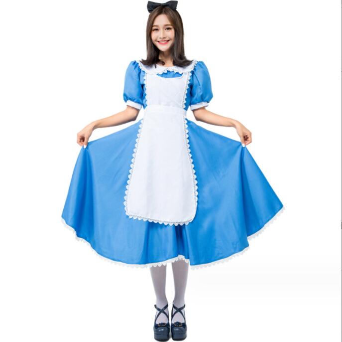 Rakuten - メイド服 ロングワンピース レディース ハロウイン衣装 メイド服 ロング丈 制服 喫茶店 変装 エプロン ゴスロリ ロング ワンピース 洋風 コスチューム 演出服Halloween衣装 仮装 コスプレ衣装 cosplay 大人用 パーティー イベント 文化祭 学園祭 忘年会