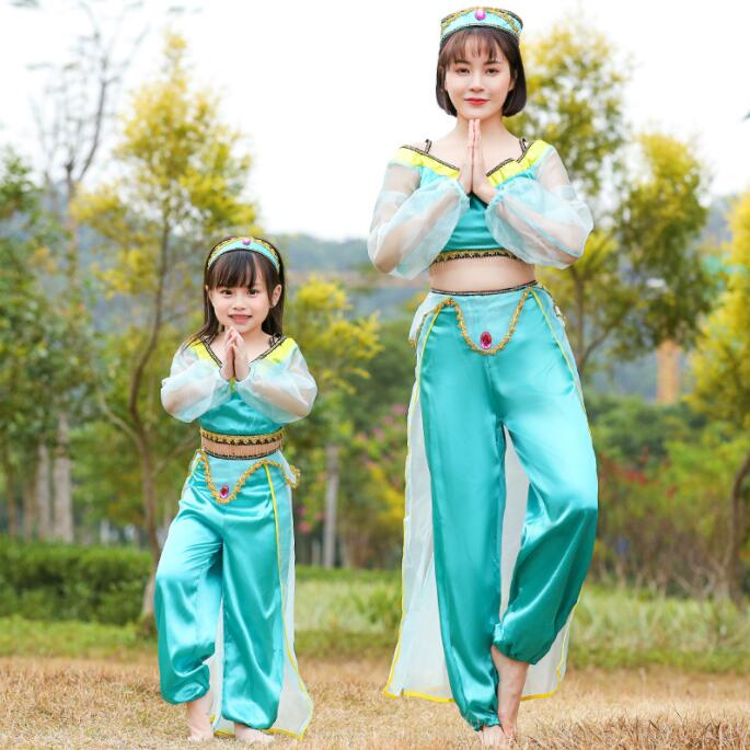 ジャスミン コスプレ 3点セット ハロウィン衣装 コスプレ衣装 アラジン 魔法のランプ 親子仮装 ジャスミン コスチューム アラビアン コスプレ ベリーダンス アラブ 中東 大人用 キッズ用 女性/子供 プリンセス お姫様 Halloween ハロウィン衣装 仮装 お化け 変装