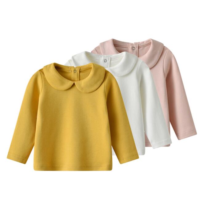 Rakuten - カットソー 　インナー　キッズ 長袖トップス リブ　女の子 子供服 子ども服 無地 秋 冬 春 80cm 90cm 100cm 110cm 120cm 130cm通園 通学 プレゼント ジュニア 女の子 丸首 ラウンドネック