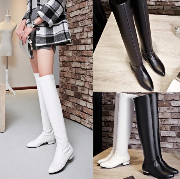 ロングブーツ ニーハイブーツ pu レザーブーツ ロング丈 レディース ストレッチ 靴 歩きやすい 大きいサイズ 秋冬 美脚 防寒 走れる 美脚 ブーツ 無地 ...